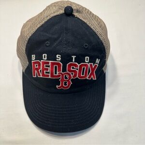 Red Sox baseball cap unisex one size fits all blue, red, and tan